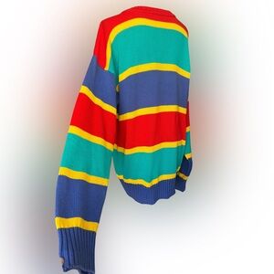 Marshall Fields New Traditions  100% Cotton Multicolor Stripe Sweater Men’s Larg